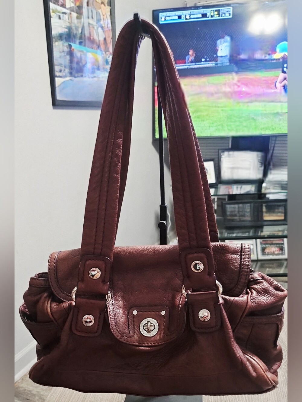 Vintage Marc by Marc Jacobs Totally Turnlock Quinn Satchel Brown Leather Bag